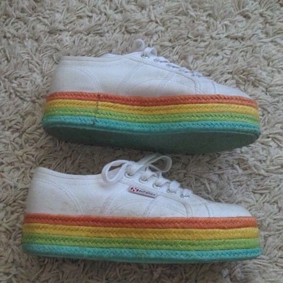 Superga Fantasia Rainbow Platform Sneakers Women Size 7.5 - Picture 6 of 7